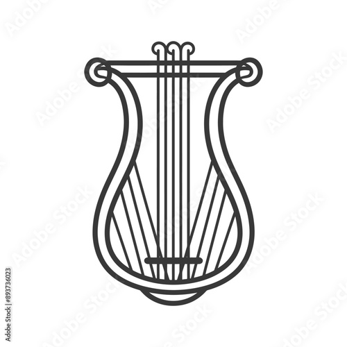 ancient lyre minimalist line art icon logo symbol