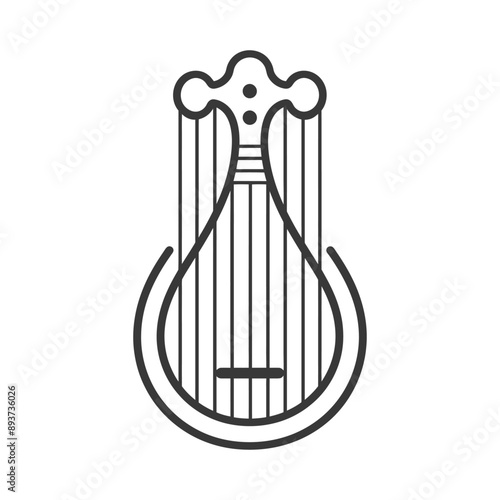 ancient lyre minimalist line art icon logo symbol