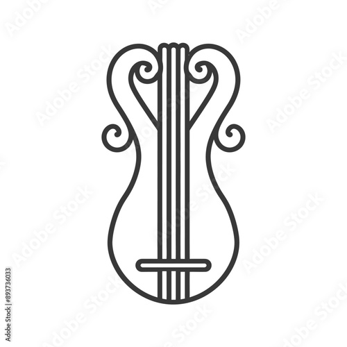 ancient lyre minimalist line art icon logo symbol