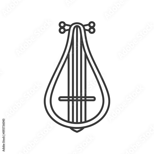 ancient lyre minimalist line art icon logo symbol