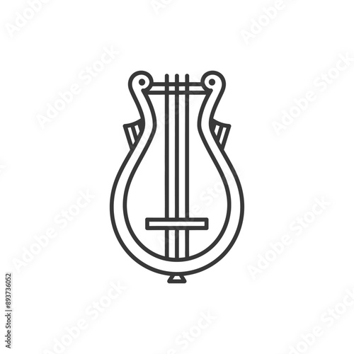 ancient lyre minimalist line art icon logo symbol