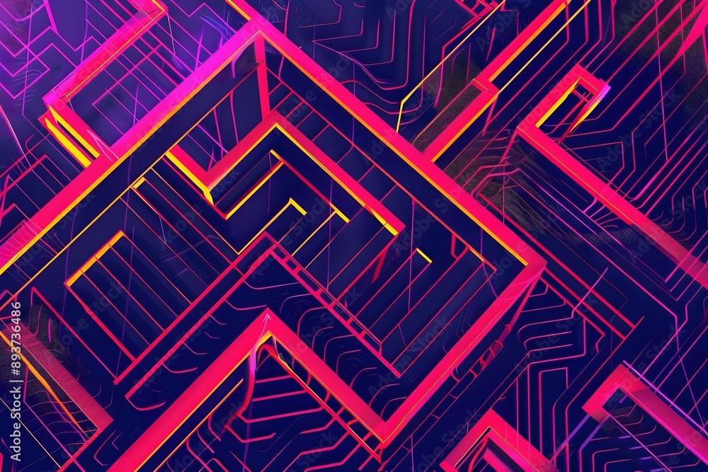Dynamic Geometric Abstract Futuristic Digital Art Pattern Background with Bright Neon Colors and Intricate Shapes Dynamic Geometric Abstract Futuristic Digital Art Pattern Background with Bright Neon Colors and Intricate Shapes