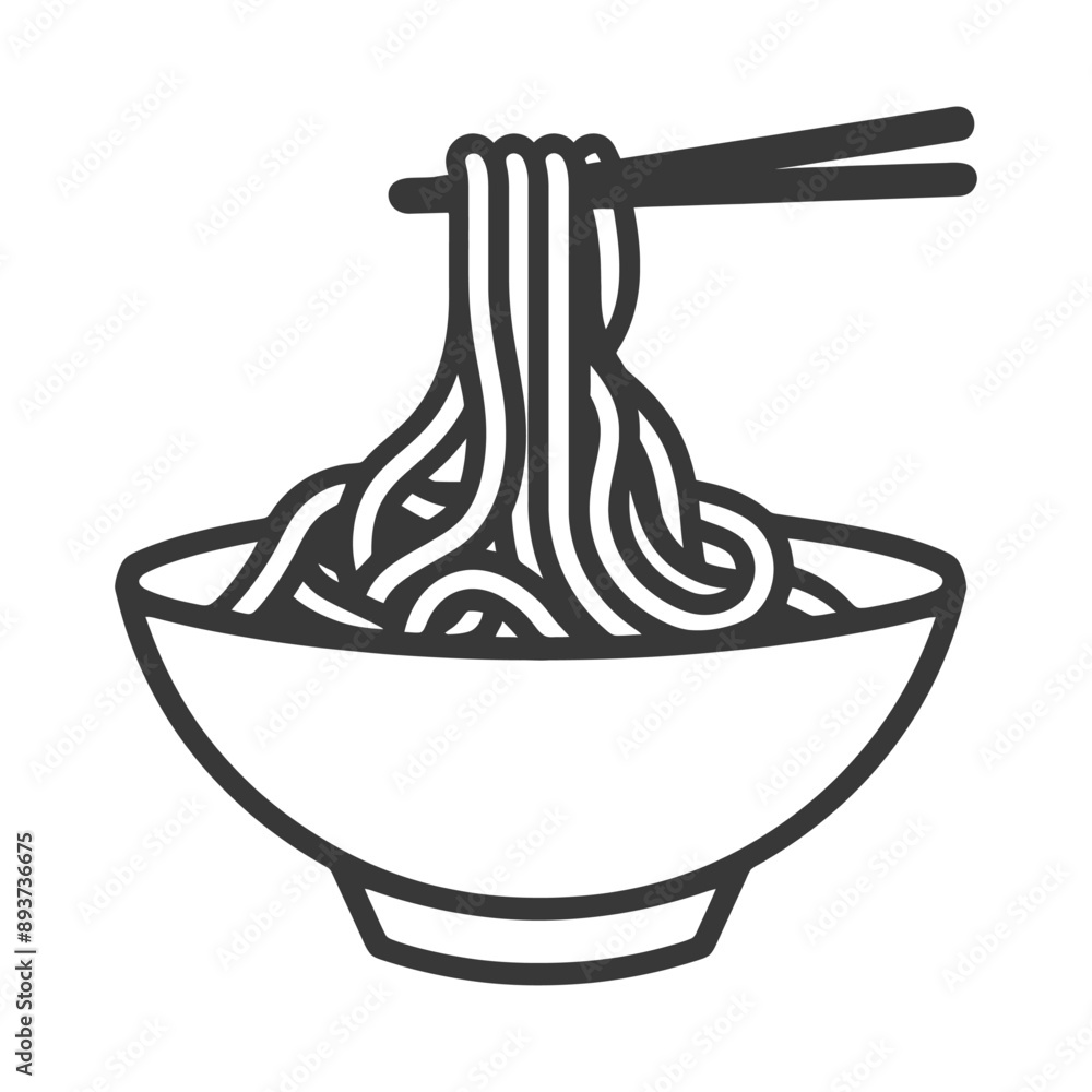 minimalist line art icon bowl of noodle collection set logo symbol minimalist line art icon bowl of noodle collection set logo symbol