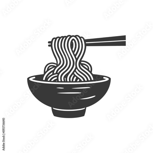 minimalist line art icon bowl of noodle collection set logo symbol