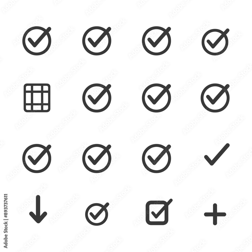 minimalist line art icon check collection set logo symbol minimalist line art icon check collection set logo symbol