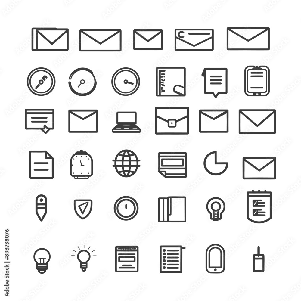 minimalist line art icon cv collection set logo symbol minimalist line art icon cv collection set logo symbol