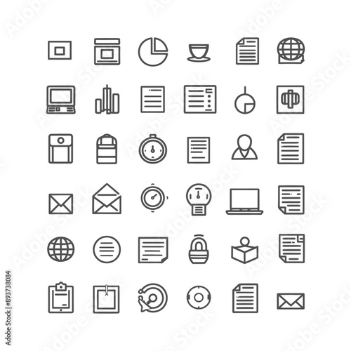 minimalist line art icon cv collection set logo symbol