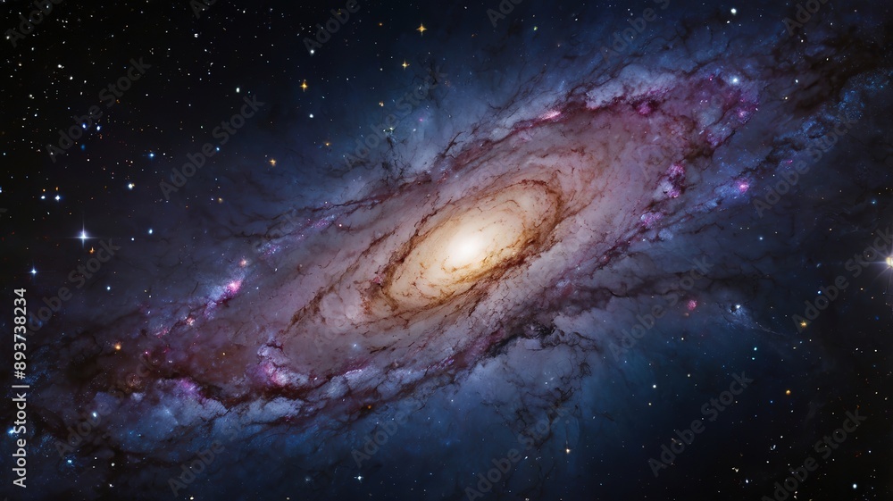 Naklejka premium Colorful Galaxy Swirling in the Universe, Galaxy Background