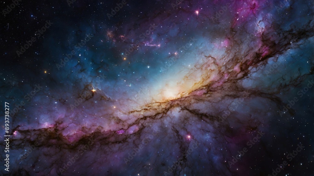 Fototapeta premium Captivating Galaxy with Bright Stars, Galaxy Background