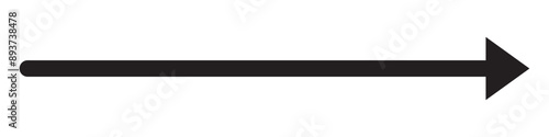 Black long arrow silhouette vector icon. flat style Arrow symbol. Black silhouette of an arrow on a white background. vector illustration. 