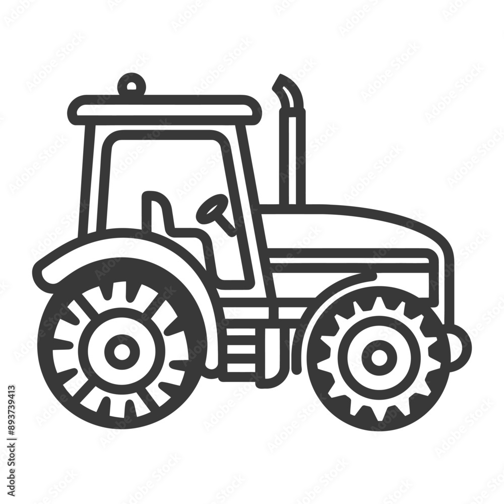 Obraz premium agricultural machine minimalist line art icon logo symbol