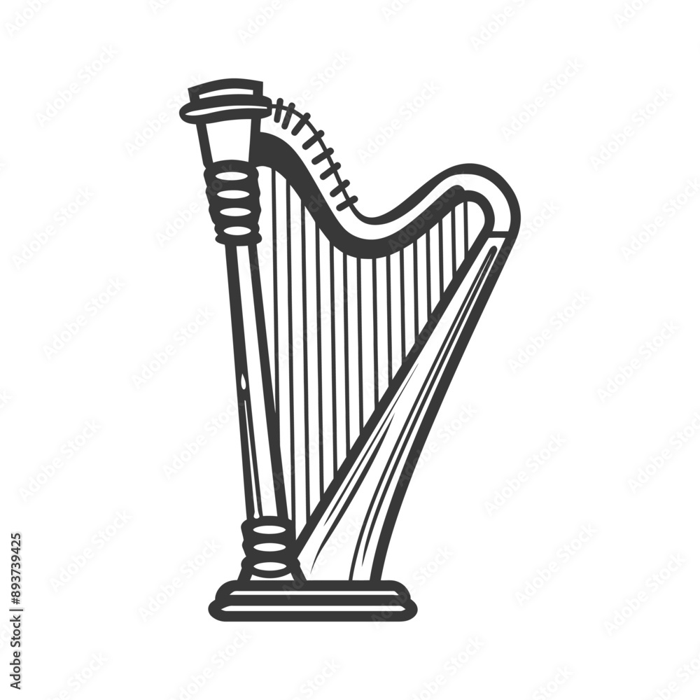 ancient harp minimalist line art icon logo symbol ancient harp minimalist line art icon logo symbol