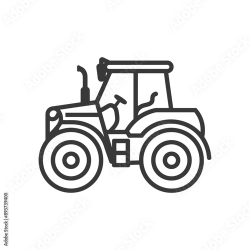agricultural machine minimalist line art icon logo symbol