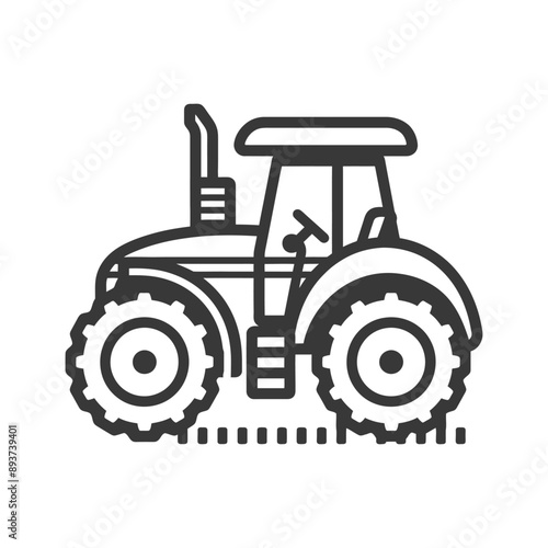 agricultural machine minimalist line art icon logo symbol