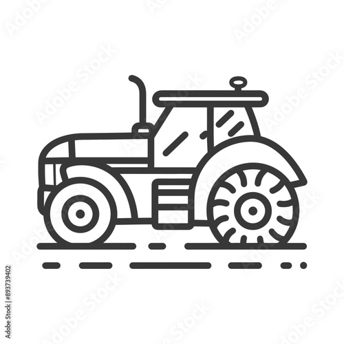 agricultural machine minimalist line art icon logo symbol