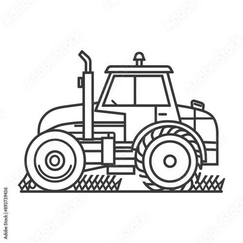 agricultural machine minimalist line art icon logo symbol