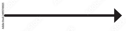 Black long arrow silhouette vector icon. flat style Arrow symbol. Black silhouette of an arrow on a white background. vector illustration. 