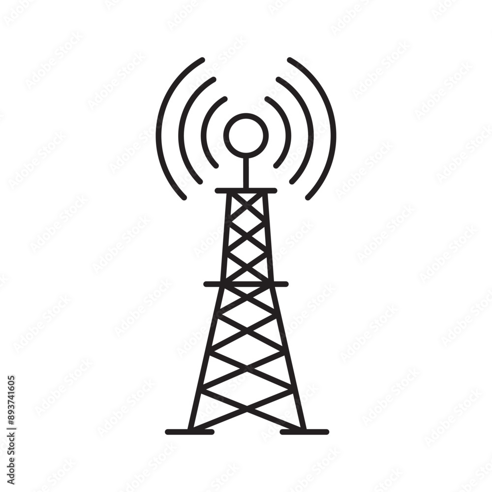 antenna tower icon design. telecommunication data network sign and symbol.