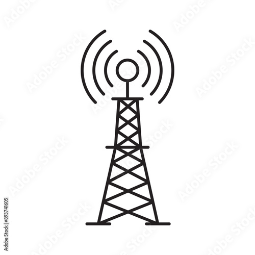 antenna tower icon design. telecommunication data network sign and symbol.