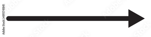 Black long arrow silhouette vector icon. flat style Arrow symbol. Black silhouette of an arrow on a white background. vector illustration. 