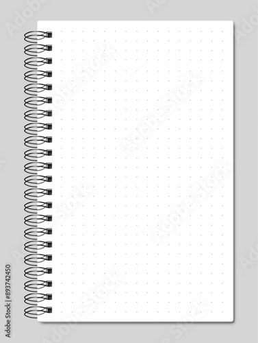 notebook dotted paper pages vertical single with shadow