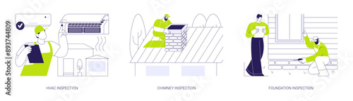 Building quality assessment abstract concept vector illustrations.