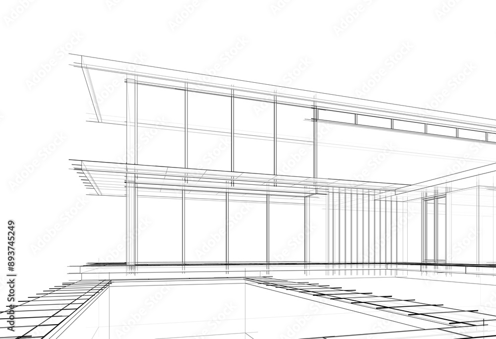 Architectural 3d rendering of a building Architectural 3d rendering of a building