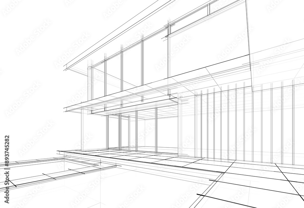 Architectural 3d rendering of a building Architectural 3d rendering of a building