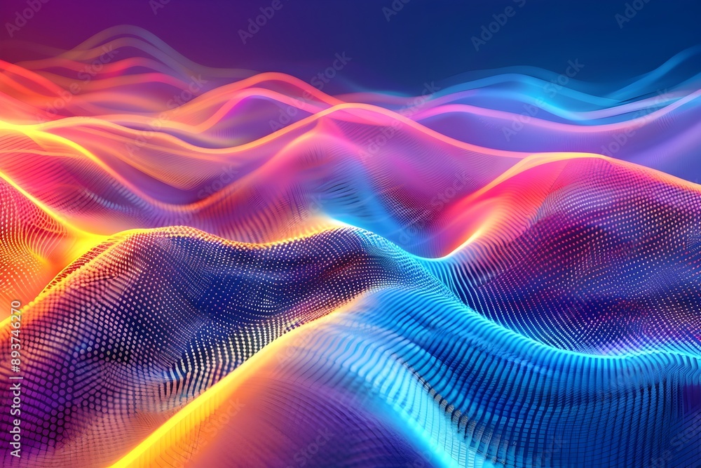 Vibrant Fluid Waves of Luminous Cosmic Energy in Futuristic Digital Art Vibrant Fluid Waves of Luminous Cosmic Energy in Futuristic Digital Art