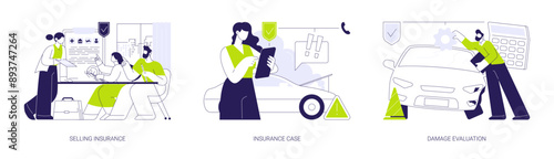 Insurance broker abstract concept vector illustrations.