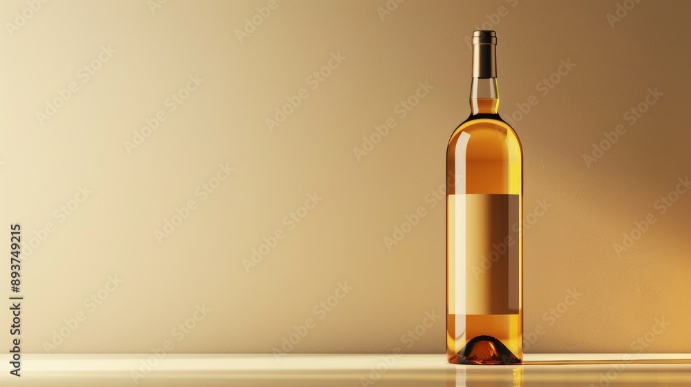 bottle of champagne or wine without brands or logos on the background and an entrance of natural light bottle of champagne or wine without brands or logos on the background and an entrance of natural light