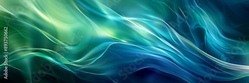 Vibrant abstract background with fluid, organic waves in blue and green hues, creating a calming effect.