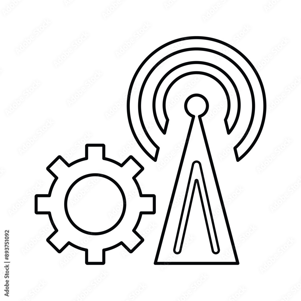 Telecommunication Industry Icon. Outline Vector. Telecommunication Industry Icon. Outline Vector.