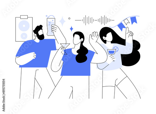 Student nightlife isolated cartoon vector illustrations.