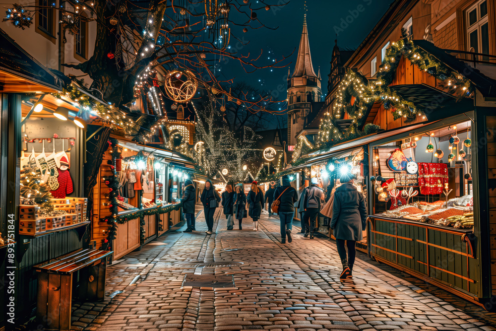Christmas market in an old european town Christmas market in an old european town