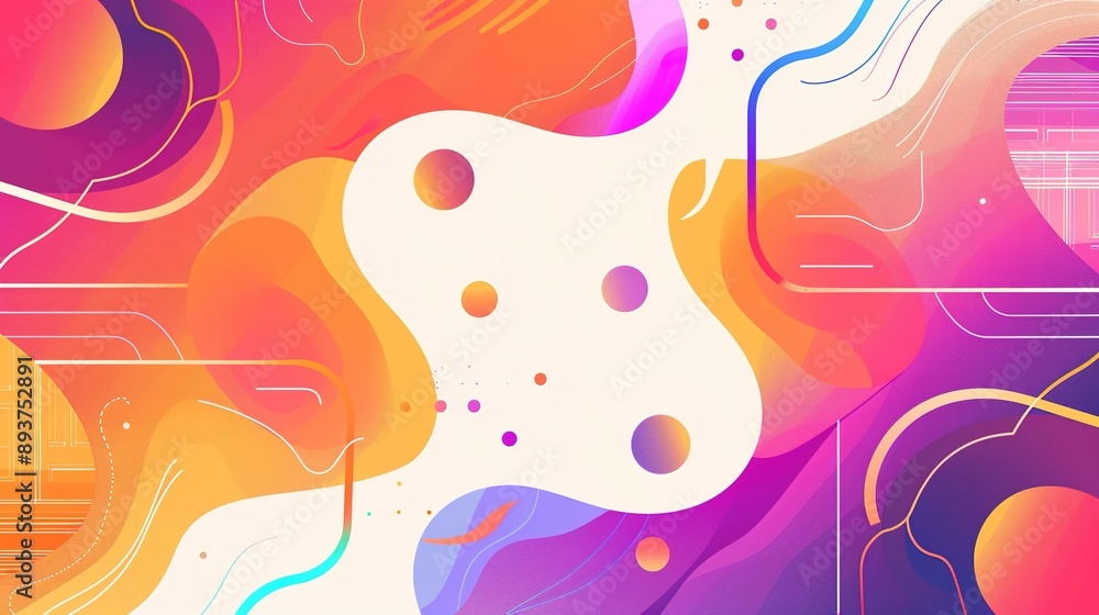 Abstract Digital Art With Orange, Yellow, Pink, And Purple Shapes And Lines Abstract Digital Art With Orange, Yellow, Pink, And Purple Shapes And Lines