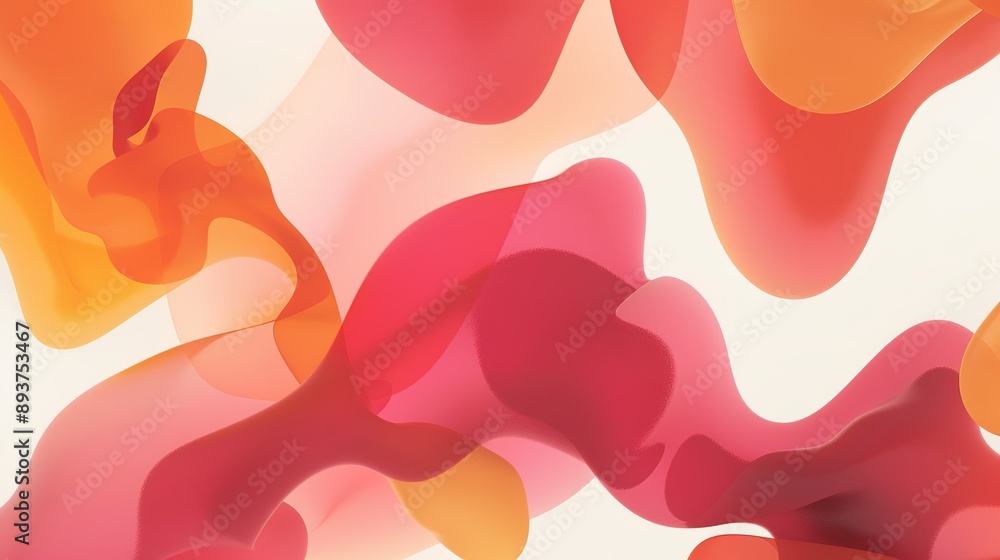 Naklejka premium Abstract Pink and Orange Shapes on White Background