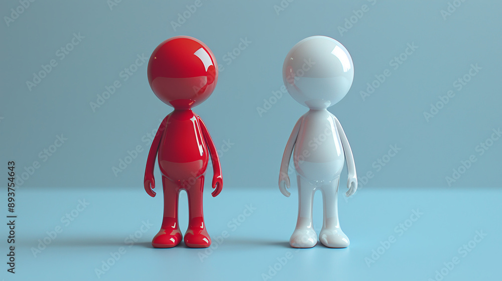 3D modeled colored people without faces close up 3D modeled colored people without faces close up