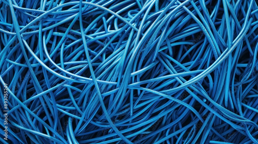 Close-up of tangled cable wires in a messy pile Close-up of tangled cable wires in a messy pile