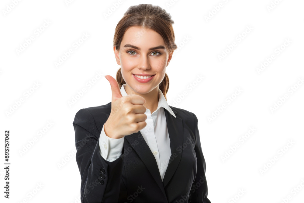 Professional woman in office clothes holding a pen, ready to work, isolated on white background Professional woman in office clothes holding a pen, ready to work, isolated on white background