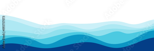 Flow wave water. Abstract sea, ocean. Background for banner, flyer. Vector illustration 