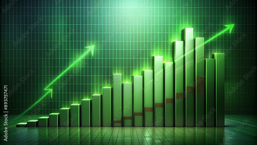 Green Growth Bar Chart: Environmental Financial Success and Sustainability Green Growth Bar Chart: Environmental Financial Success and Sustainability
