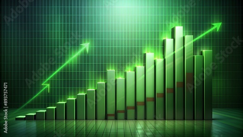 Wallpaper Mural Green Growth Bar Chart: Environmental Financial Success and Sustainability Torontodigital.ca