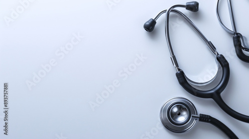 A horizontal image with light blue background and a stethoscope in the right side of the image