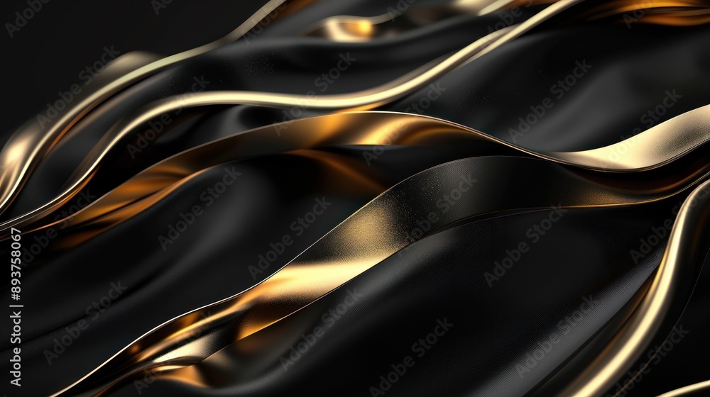 Abstract Black and Gold Waves Abstract Black and Gold Waves
