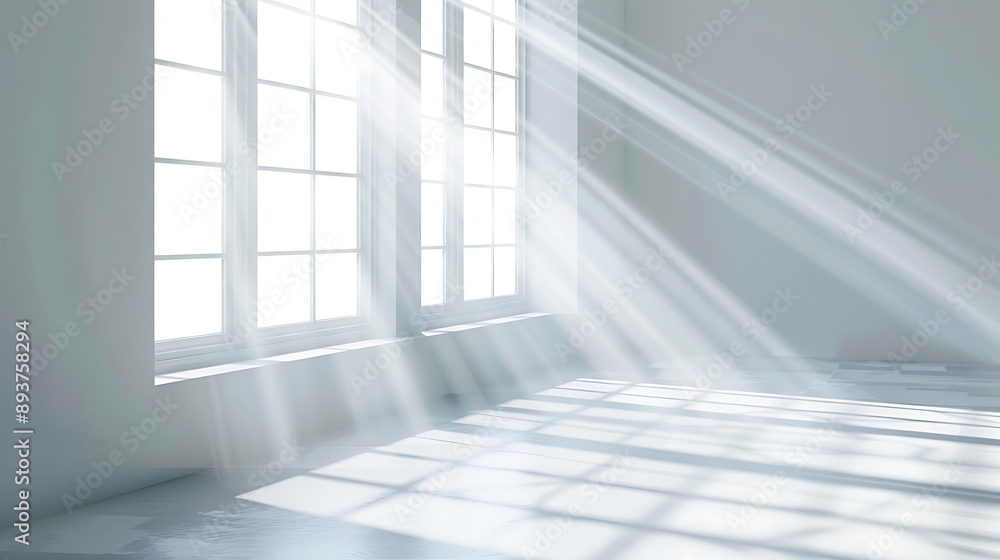 Obraz premium Minimalist Interior Design with White Pots and Sunlight