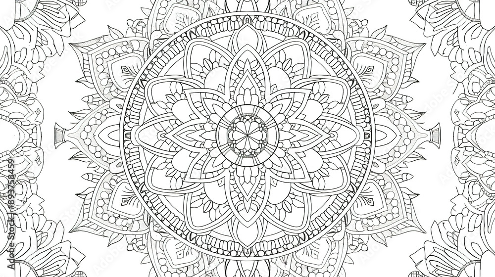 Black And White Mandala Pattern Digital Art Black And White Mandala Pattern Digital Art