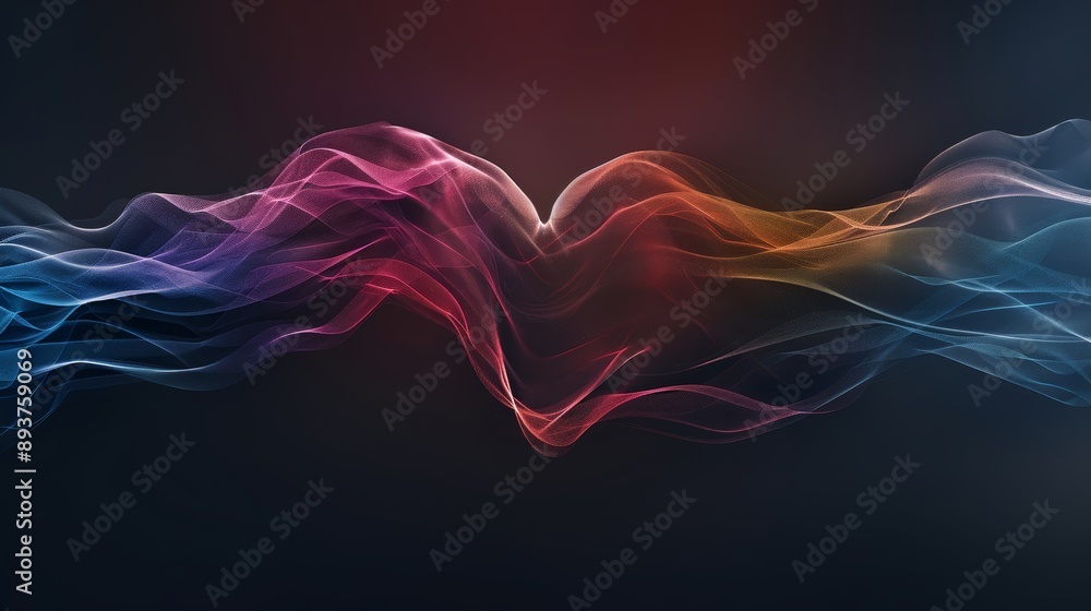 Colorful abstract wave pattern on dark background, showcasing a smooth blend of vibrant hues, perfect for creative and artistic projects. Colorful abstract wave pattern on dark background, showcasing a smooth blend of vibrant hues, perfect for creative and artistic projects.
