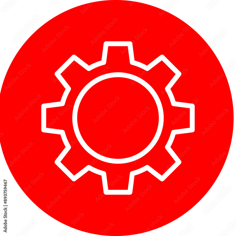 Gears Vector Line White Circle Red Gears Vector Line White Circle Red