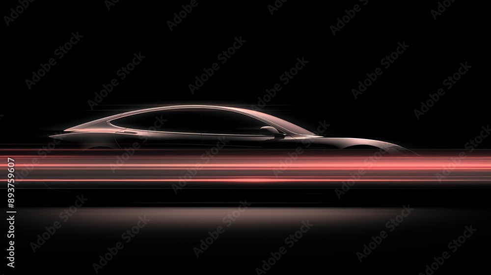 Sleek futuristic car in motion blur against a dark background, conveying speed and modern design in this striking automotive stock photo. Sleek futuristic car in motion blur against a dark background, conveying speed and modern design in this striking automotive stock photo.